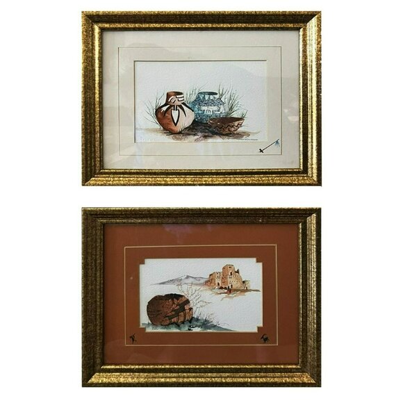 Vern Goodger, Pair of Original Southwestern Watercolors Each 12" x 10"